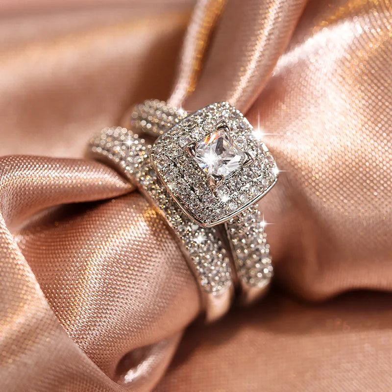 Silver Luxury 2 pcs Rings