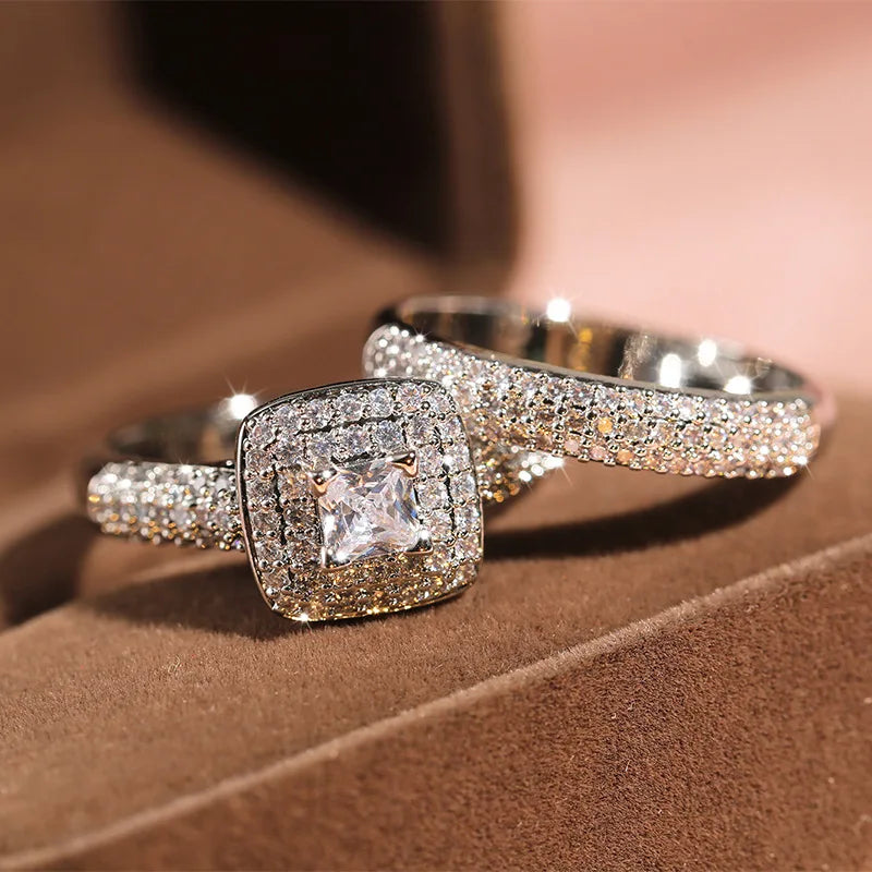 Silver Luxury 2 pcs Rings
