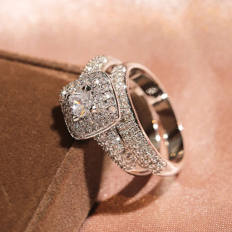 Silver Luxury 2 pcs Rings