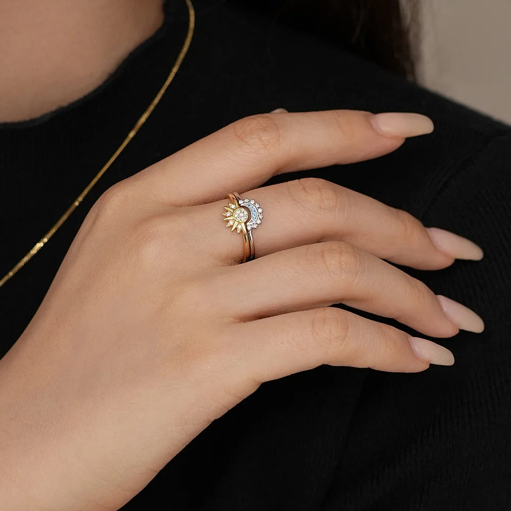Moon  Couple Ring