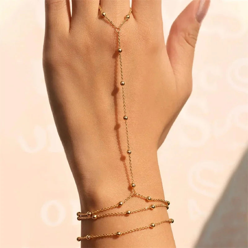 Connected Finger Ring Bracelets