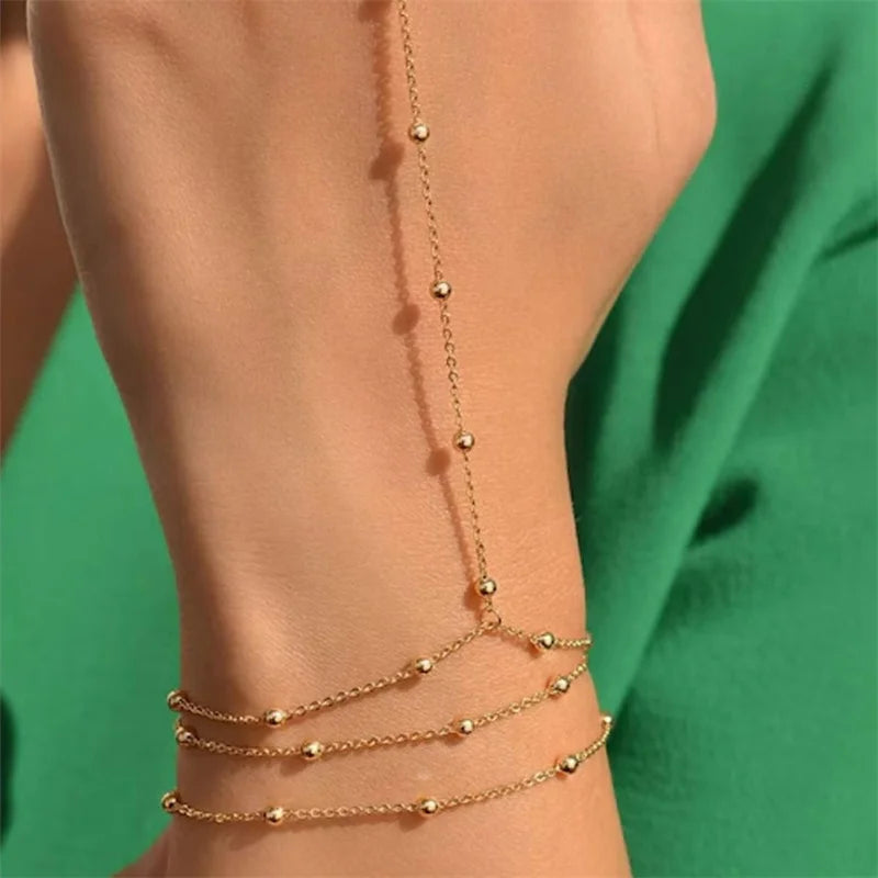 Connected Finger Ring Bracelets