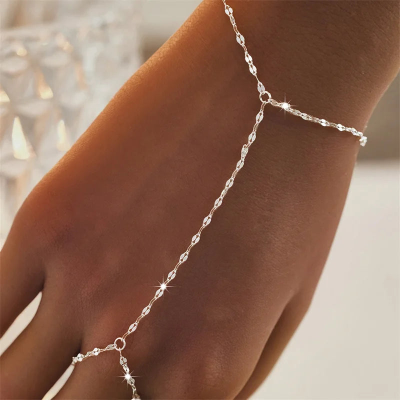 Connected Finger Ring Bracelets