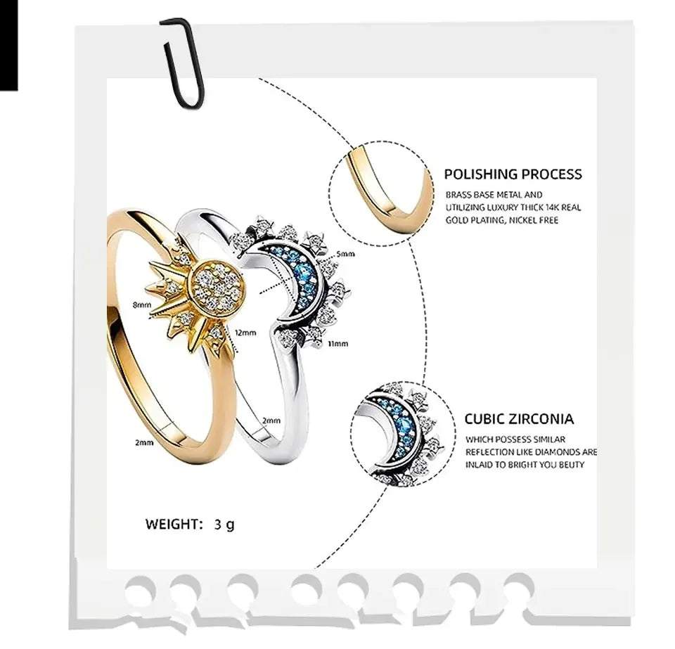 Moon  Couple Ring