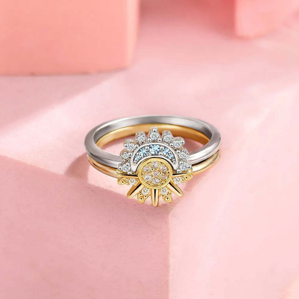 Moon  Couple Ring