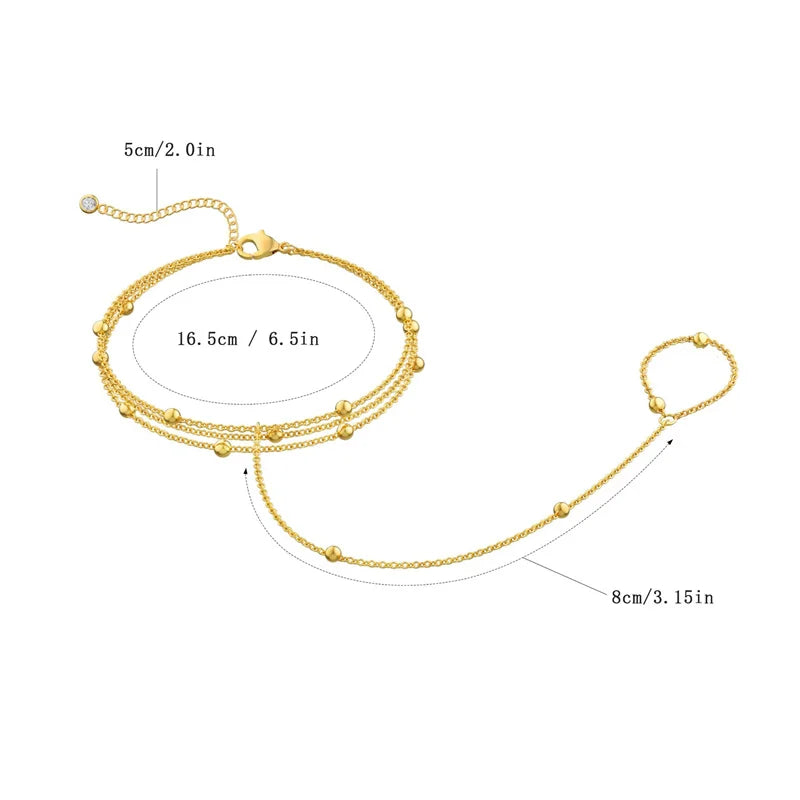Connected Finger Ring Bracelets