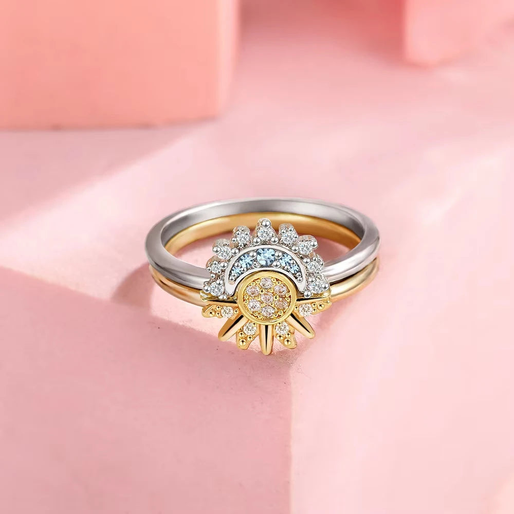 Moon  Couple Ring